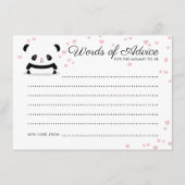 Stilvolle Niedliche Panda Bear Baby Advice Card Hinweiskarte (Vorderseite)