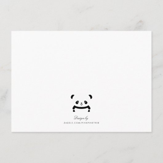 Stilvolle Niedliche Panda Bear Baby Advice Card Hinweiskarte (Rückseite)
