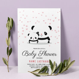 Stilvolle Niedliche Panda Bear Girl Babydusche ein Einladung