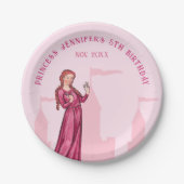 Stilvolle Niedliche Pastel Pink Prinzessin Fairyta Pappteller (Vorderseite)