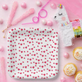 Stilvolle Niedliche Simple Red Hearts Minimalistis Pappteller (Party)