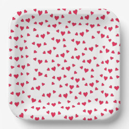Stilvolle Niedliche Simple Red Hearts Minimalistis Pappteller