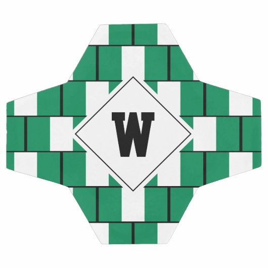 Stilvolle NIGERIA FLAG Monogram Soccer Ball (Flach)