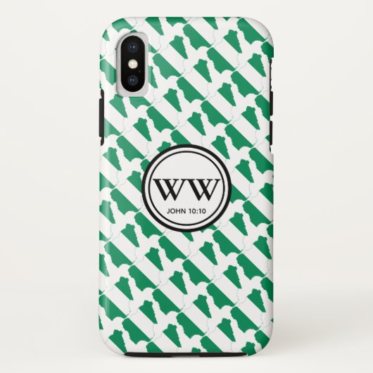 Stilvolle NIGERIA NAIJA Monogram Abundant Life Case-Mate iPhone Hülle (Rückseite)