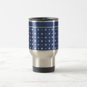 Stilvolle Non-Spill-Travel Mug, Dunkelblaue Polka- Reisebecher (Mittel)