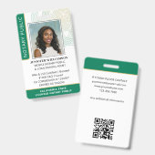 Stilvolle Notar Public Foto QR Code ID Green Abzei Ausweis (Vorder- & Rückseite)