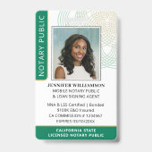 Stilvolle Notar Public Foto QR Code ID Green Abzei Ausweis (Vorderseite)