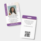 Stilvolle Notar Public Foto QR Code ID Lila Ausweis (Vorder- & Rückseite)