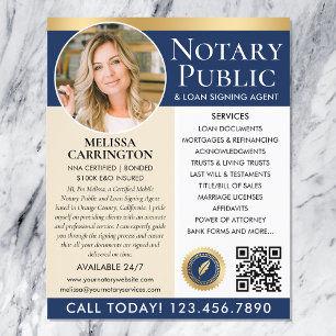 Stilvolle Notar Public Services Foto Navy Gold Flyer