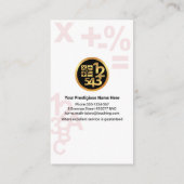 Stilvolle Nummernbriefe Buchhalter Visitenkarte (Rückseite)