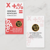 Stilvolle Nummernbriefe Buchhalter Visitenkarte (Vorne/Hinten)