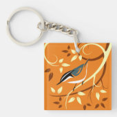 Stilvolle Nuthatch Art Schlüsselanhänger (Vorderseite)