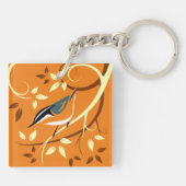 Stilvolle Nuthatch Art Schlüsselanhänger (Rückseite)