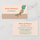 Stilvolle Nutritionistin Girly Wirbel und Carrot Visitenkarte (Vorne/Hinten)