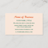 Stilvolle Nutritionistin Girly Wirbel und Carrot Visitenkarte (Rückseite)