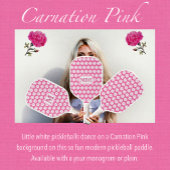 Stilvolle Nylonfarbe Rosa und Weiße Monogramm Pickleball Schläger