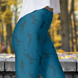 Stilvolle Ocean Blue Womens Volleyball Muster Leggings