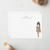 Stilvolle Office Fashion Beruflich Mit Monogramm Mitteilungskarte (Vorderseite/Rückseite Beispiel)