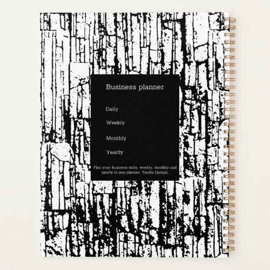 Stilvolle Office l Business Black and White Planne Planer (Rückseite)