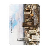 Stilvolle Oklahoma City Cityscape Panorama View Magnet (Vertikal)