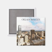Stilvolle Oklahoma City Cityscape Panorama View Magnet (Vorderseite/Rückseite)