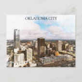 Stilvolle Oklahoma City Cityscape Panorama View Postkarte (Vorderseite)