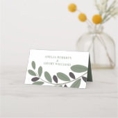 Stilvolle Olive Filiale Mittelmeercharme Hochzeit Platzkarte (Rückseite)