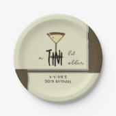 Stilvolle Olive Green Moderne Geburtstag Pappteller (Vorderseite)