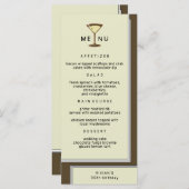 Stilvolle Olive Martini Geburtstagsessen Menükarte (Vorne/Hinten)