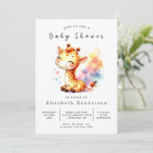 Stilvolle Online-Giraffe-Kinderdusche Einladung (Stehend Vorderseite)