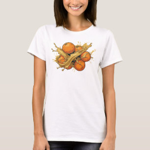 Stilvolle orange abstrakte Orangen Modeprint T-Shirt