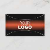 Stilvolle Orange Black mit Silver Border und Logo Visitenkarte (Vorderseite)