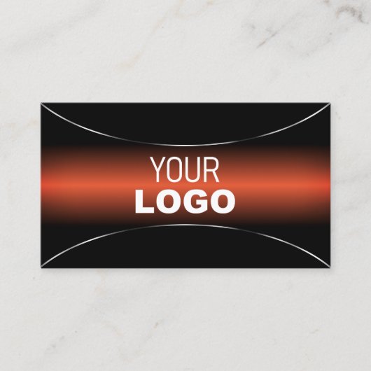 Stilvolle Orange Black mit Silver Border und Logo Visitenkarte (Vorderseite)