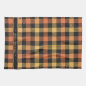 Stilvolle Orange Black Yellow Fall Color Kariert Geschirrtuch (Horizontal)