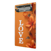 Stilvolle Orange Floral Liebe Exam Pad Mini Klemmbrett (Gewinkelt2)