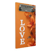 Stilvolle Orange Floral Liebe Exam Pad Mini Klemmbrett (Schrägansicht)