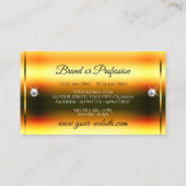 Stilvolle Orange Glitzer Luminous Stars und Diamon Visitenkarte (Rückseite)