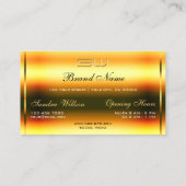 Stilvolle Orange Glitzer Luminous Stars und Initia Visitenkarte (Rückseite)