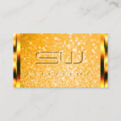 Stilvolle Orange Glitzer Luminous Stars und Initia Visitenkarte (Vorderseite)