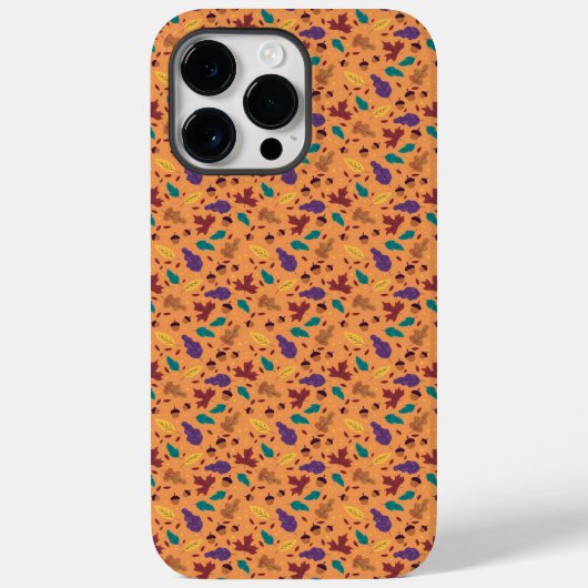 Stilvolle Orange Leaf Pattern iPhone Case (Rückseite)