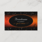 Stilvolle Orange Marble Black Glamour Glitzer Star Visitenkarte (Vorderseite)