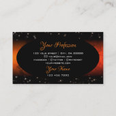 Stilvolle Orange Marble Black Glitzer Stars Initia Visitenkarte (Rückseite)