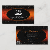 Stilvolle Orange Marble Black Glitzer Stars Logo h Visitenkarte (Vorne/Hinten)