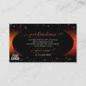 Stilvolle Orange Marble Black Glitzer Stars Logo h Visitenkarte (Rückseite)
