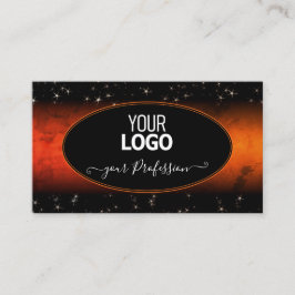 Stilvolle Orange Marble Black Glitzer Stars Logo h Visitenkarte