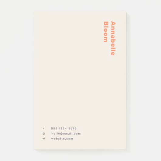 Stilvolle Orange Minimal Moderne Moderne Trendy Post-it Klebezettel (Vorderseite)