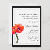Stilvolle Orange Poppies Custom Wedding Einladung (Vorderseite)