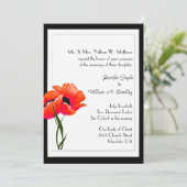 Stilvolle Orange Poppies Custom Wedding Einladung (Stehend Vorderseite)