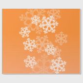Stilvolle Orange Snowflakes Modernes Weihnachtsmus Geschenkpapier (Flach)
