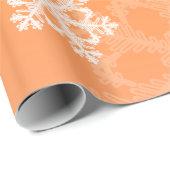Stilvolle Orange Snowflakes Modernes Weihnachtsmus Geschenkpapier (Rolleneckpunkt)